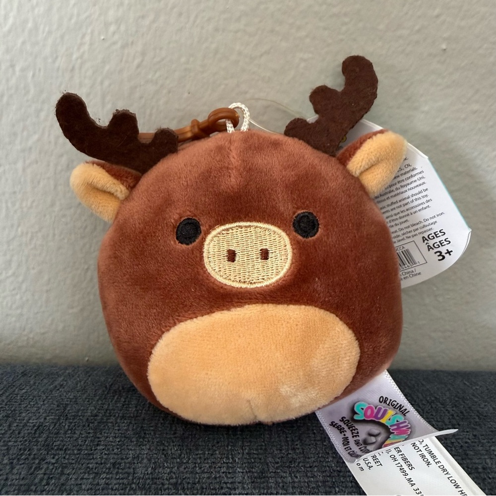 3.5” keychain Maurice the Moose Squishmallow